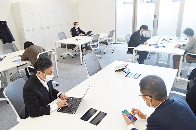 ▲会社全体の効率を上げるためのバックオフィス機能を担う藤枝市のサテライトオフィス