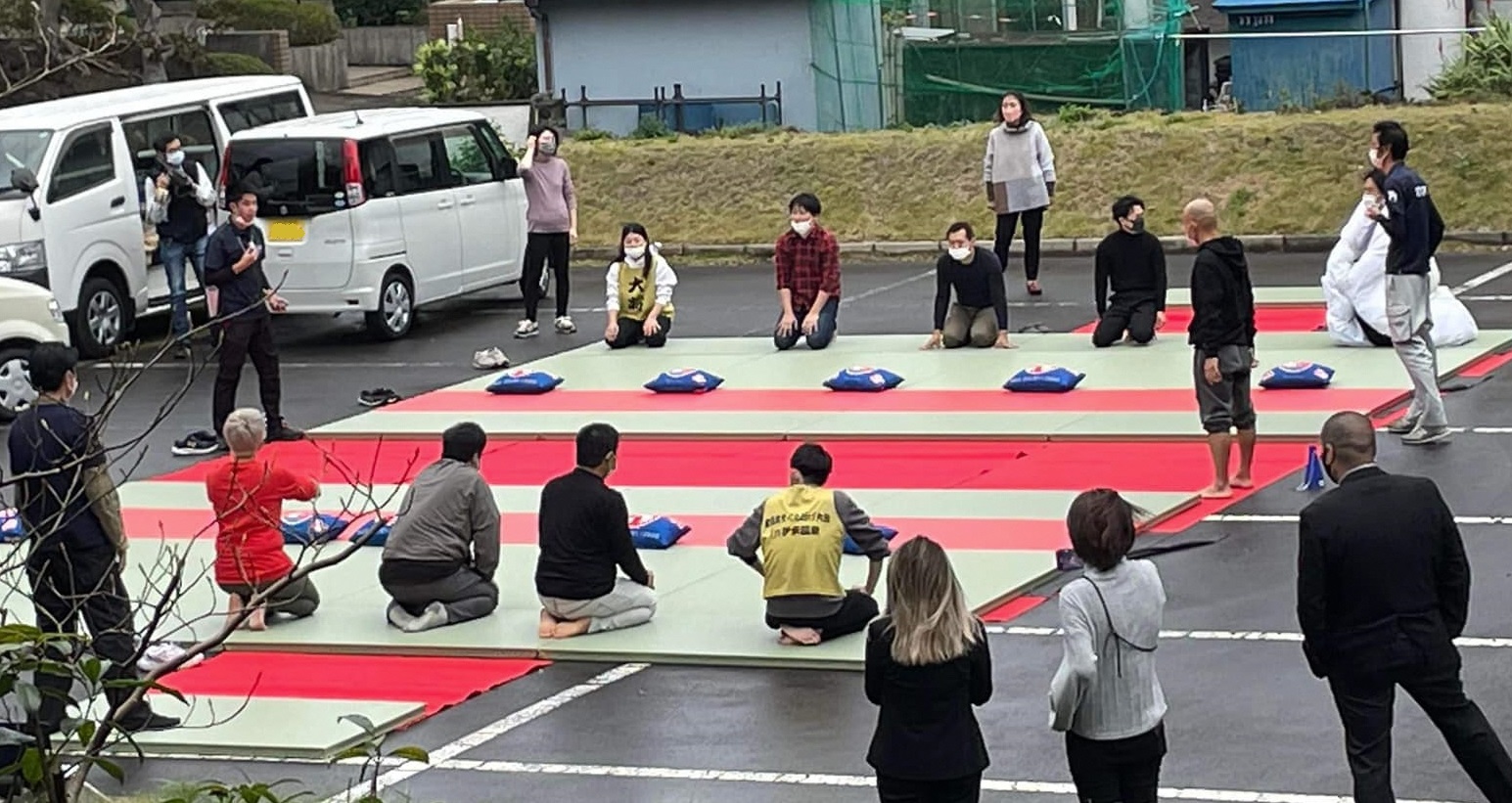 ▲まくら投げ大会必勝講座の様子