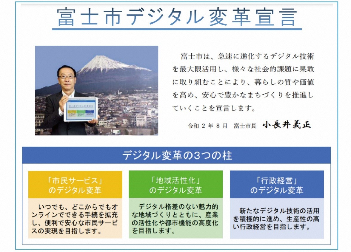 富士市デジタル変革宣言3つの柱の概要